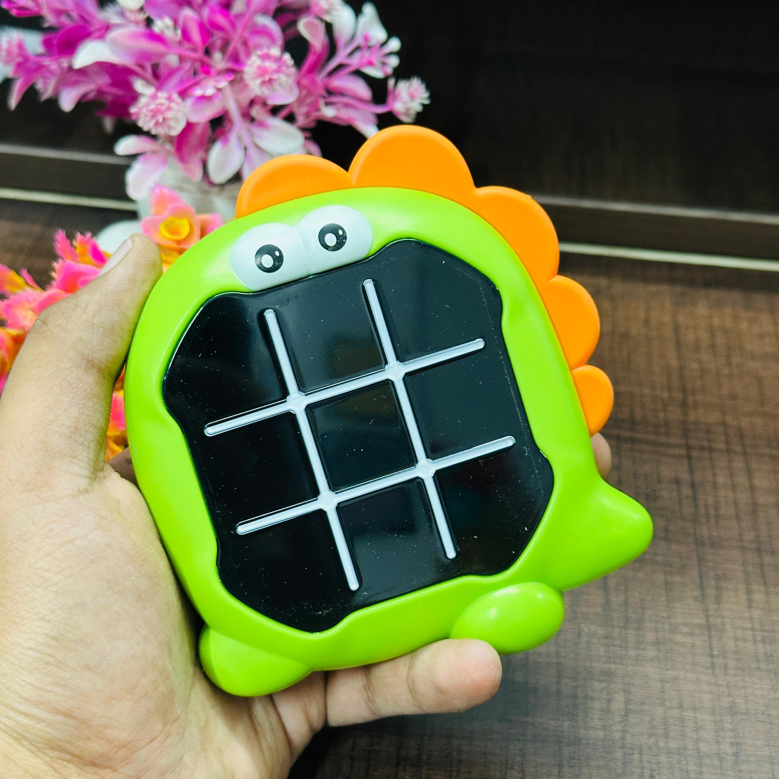 Tic Tac Toe Game, Animal-Themed 2-in-1 Handheld Puzzle Game Console, Board Games for Kids, Portable Travel Games, Birthday Gifts, for Age 3+