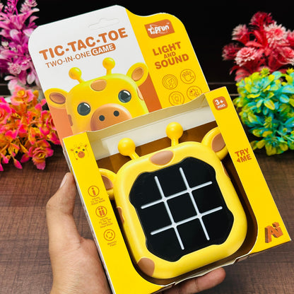 Tic Tac Toe Game, Animal-Themed 2-in-1 Handheld Puzzle Game Console, Board Games for Kids, Portable Travel Games, Birthday Gifts, for Age 3+