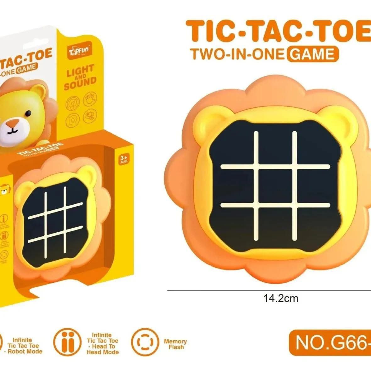 Tic Tac Toe Game, Animal-Themed 2-in-1 Handheld Puzzle Game Console, Board Games for Kids, Portable Travel Games, Birthday Gifts, for Age 3+