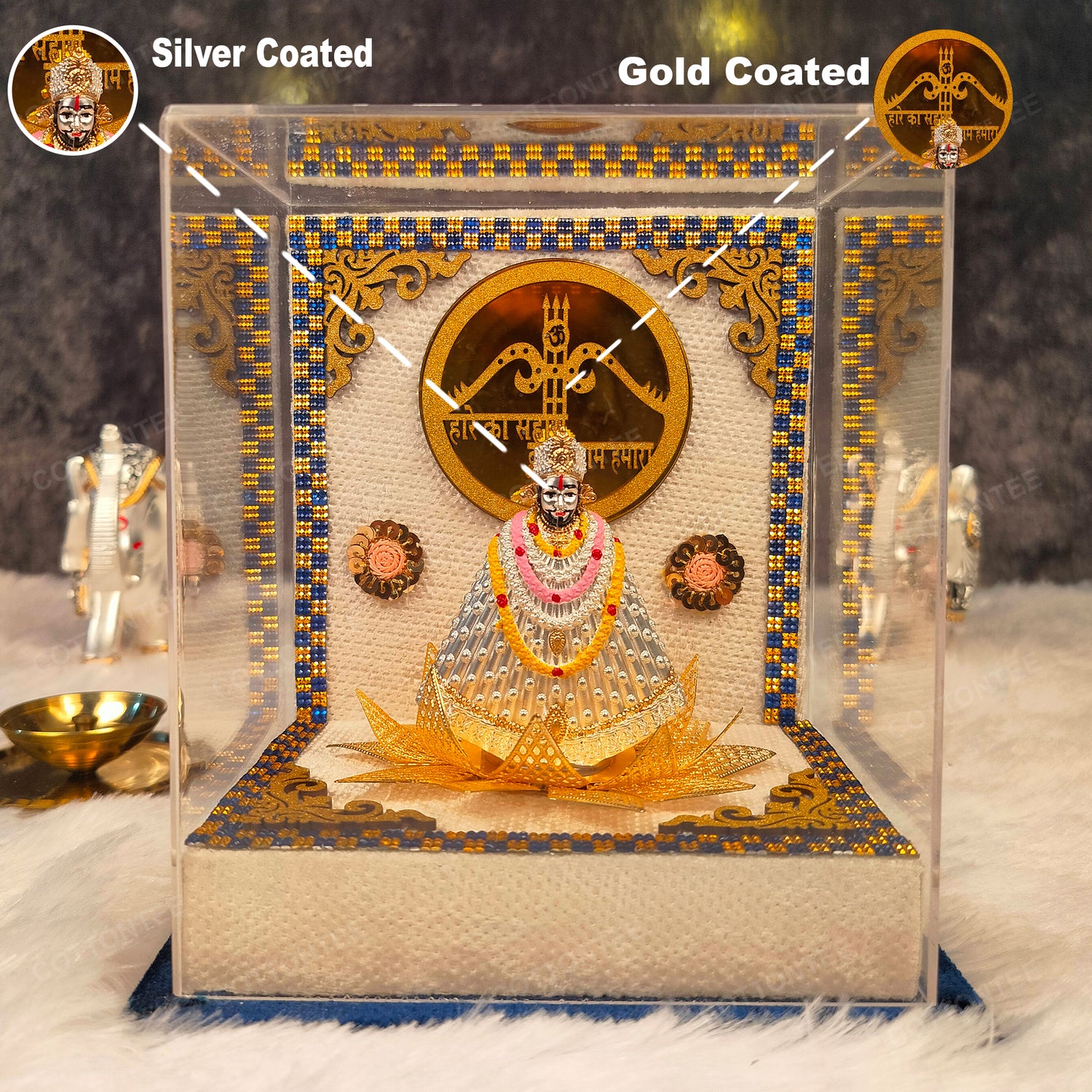 Shri Khatu shyam ji With Box Gold And Silver Coated