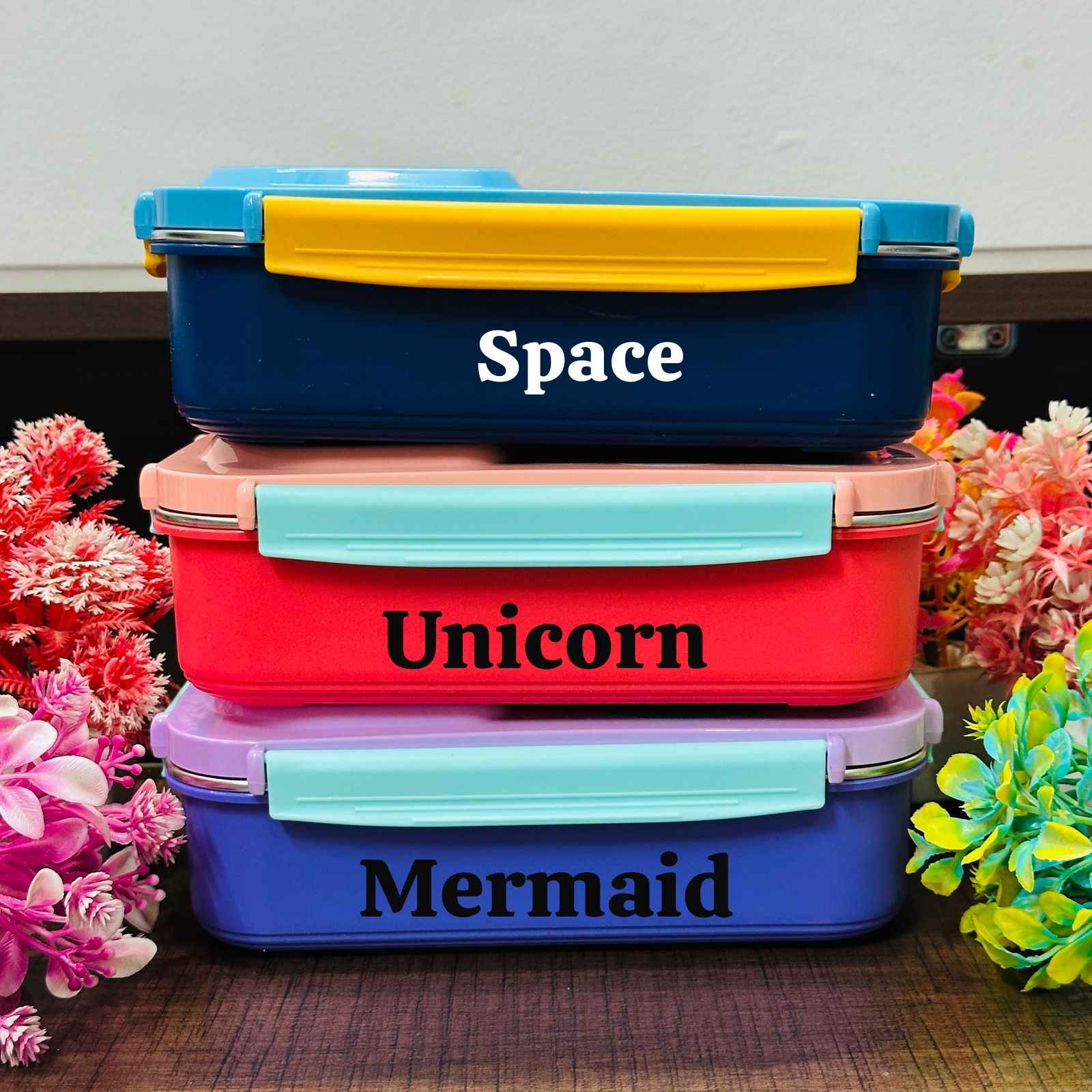 3 Grid Personalized Leak Proof  Steel Lunch Box 750 ML