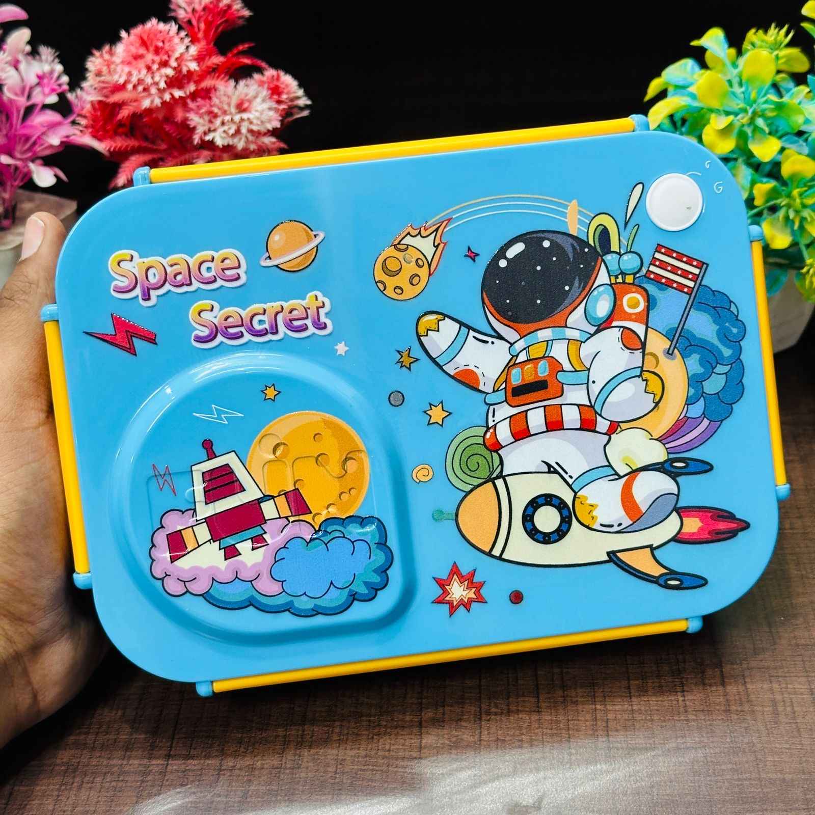 3 Grid Personalized Leak Proof  Steel Lunch Box 750 ML