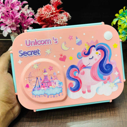 3 Grid Personalized Leak Proof  Steel Lunch Box 750 ML
