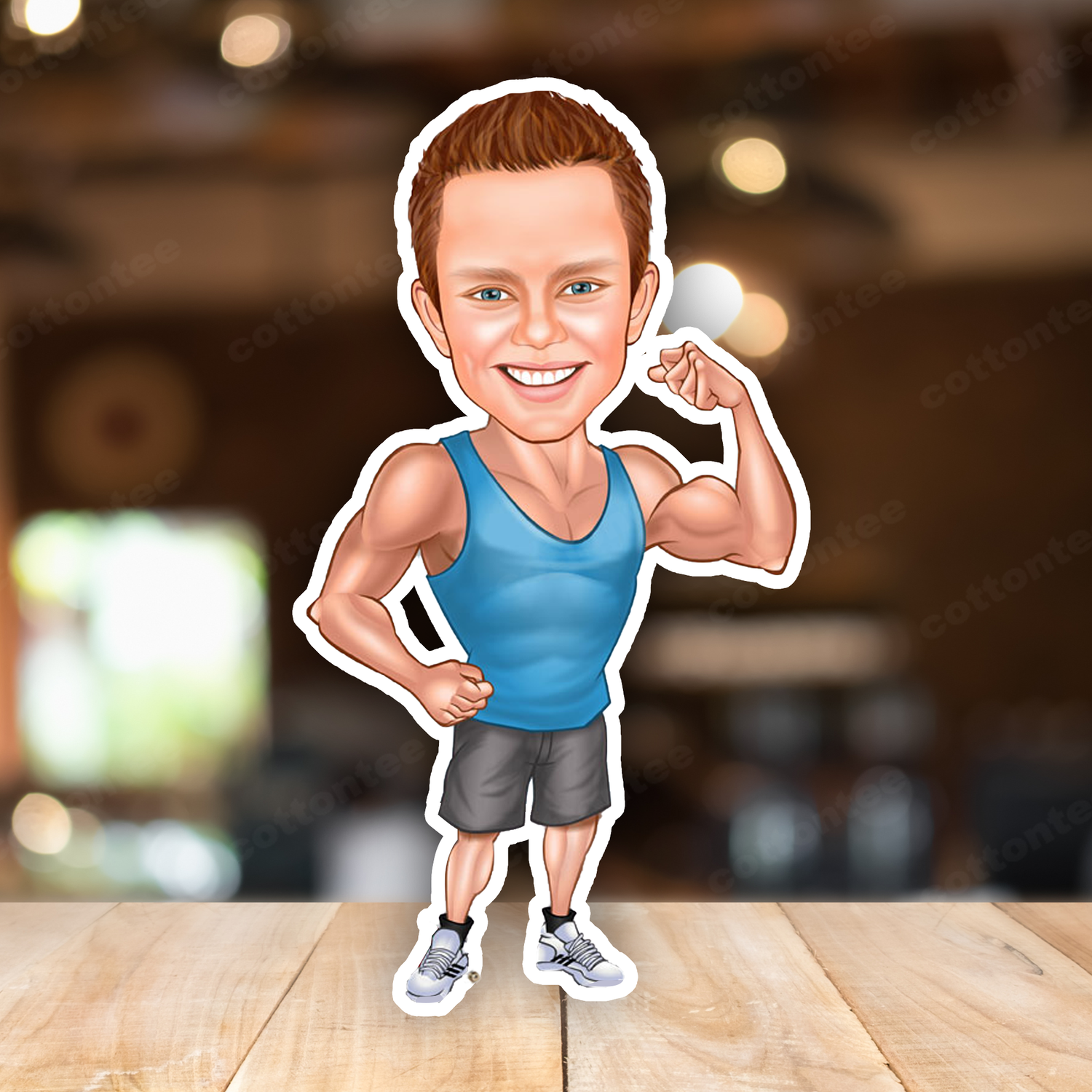 Gym Caricature Photo Frame Unique Design Customized Gift for Boys