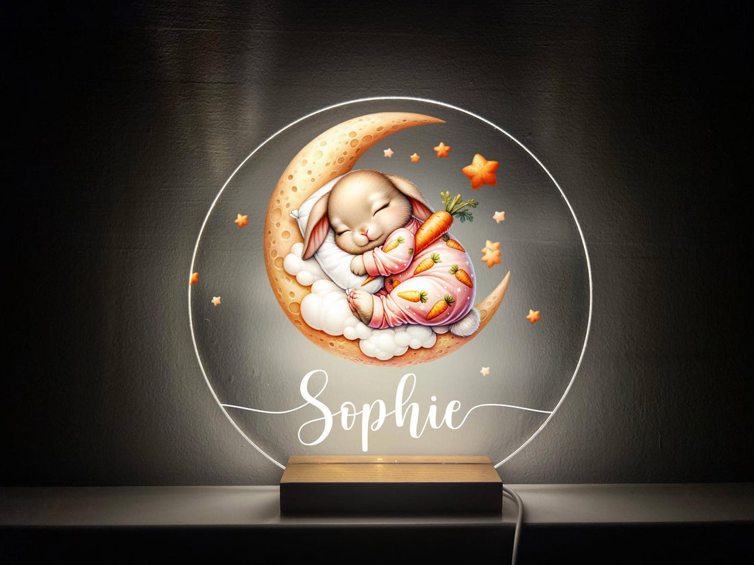 Personalized Sleepy Unicorn Night Light: Custom Nursery Decor