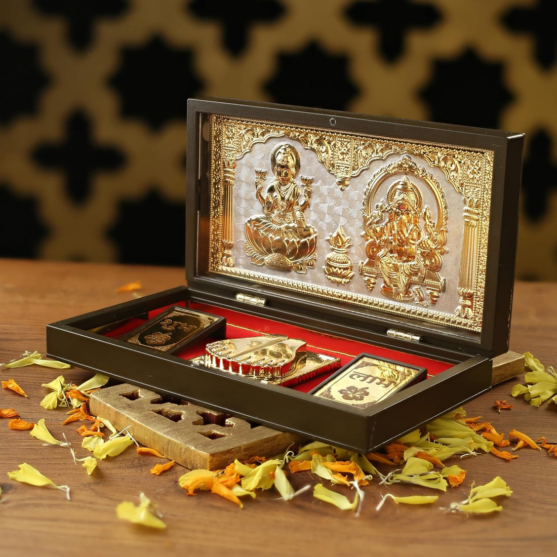 Laxmi Ganesh Pocket Temple (24 Karat Gold Coated)