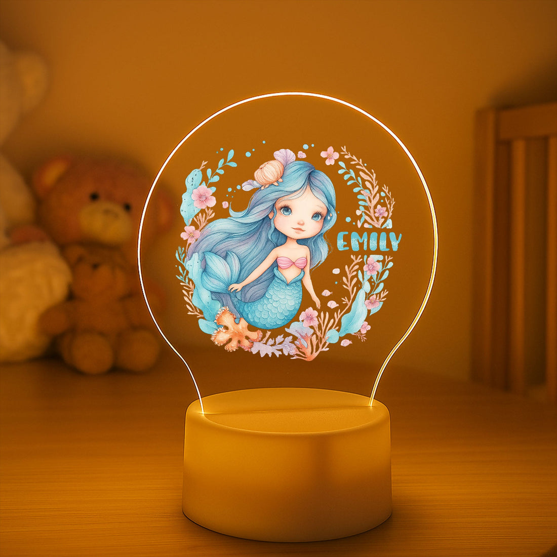 Mermaid Night Light | Kids Bedroom Decor | Children&