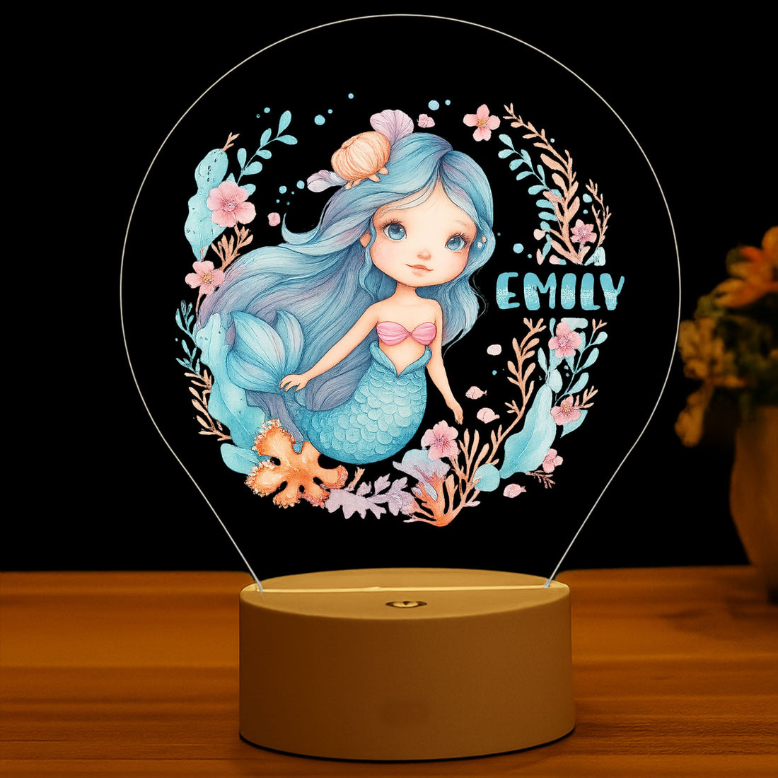 Mermaid Night Light | Kids Bedroom Decor | Children&