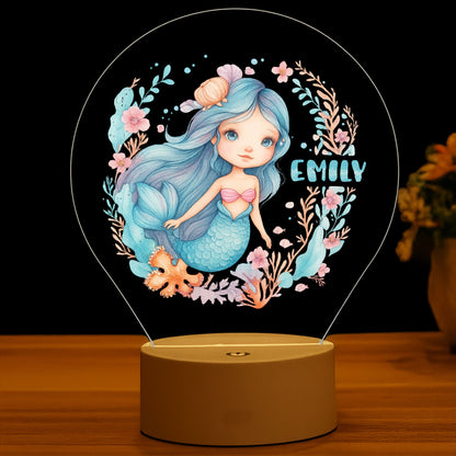 Mermaid Night Light | Kids Bedroom Decor | Children&