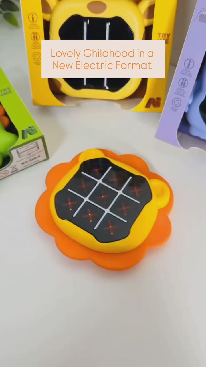 Tic Tac Toe Game, Animal-Themed 2-in-1 Handheld Puzzle Game Console, Board Games for Kids, Portable Travel Games, Birthday Gifts, for Age 3+