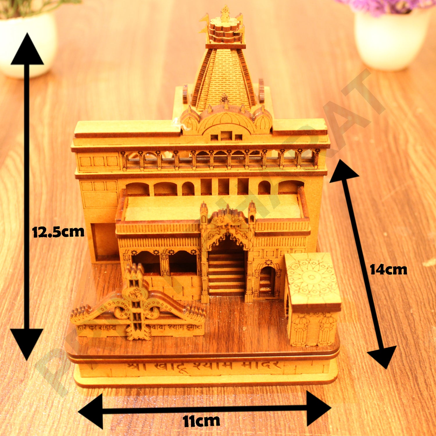 Miniature Temple Handmade, Khatu Shyam Tample -3D Replica, Religious Gifts, Indian Pooja Decor, Home Decor Length: 15 cm,Widht: 12.5 cm,Height: 13 cm