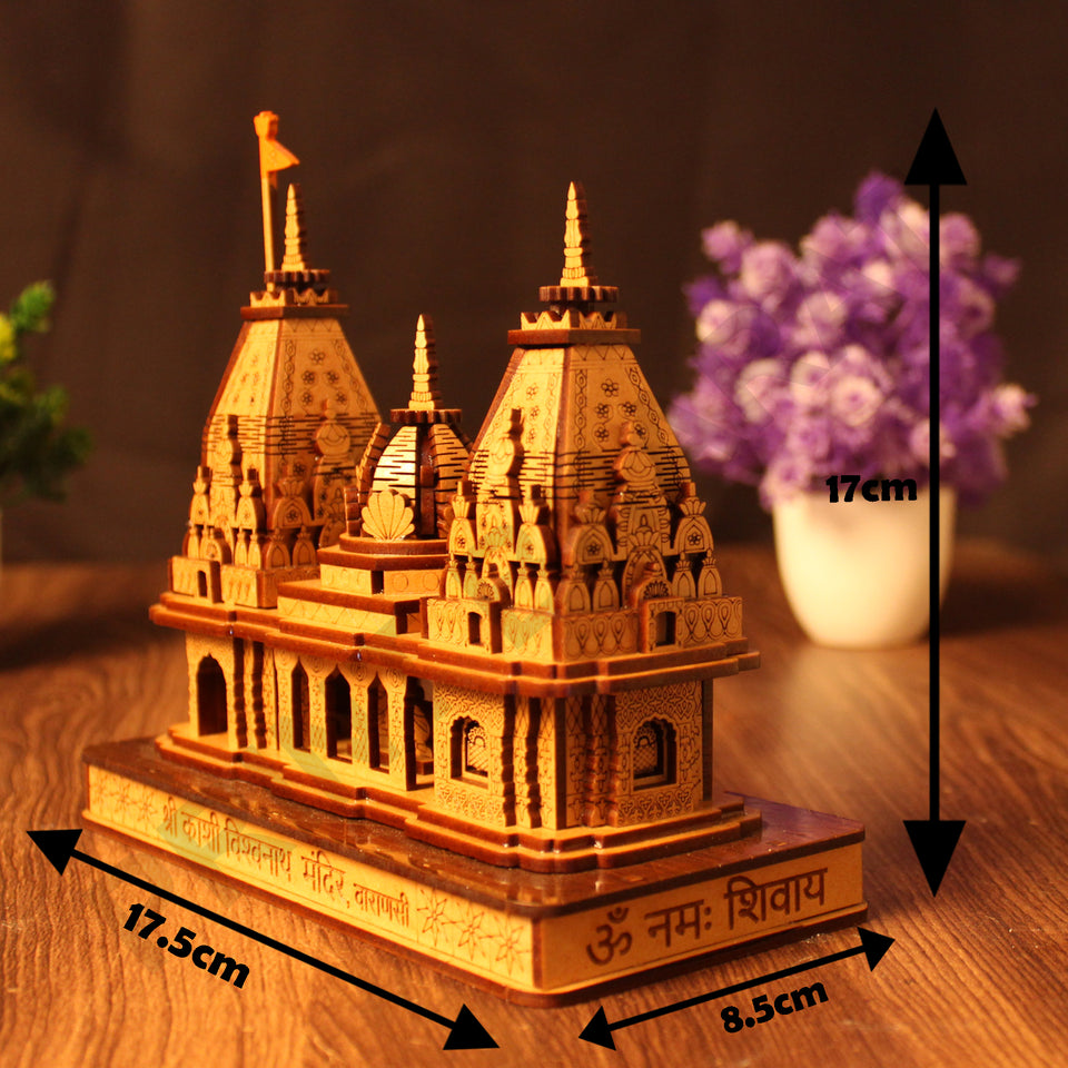 Miniature Temple Handmade,Kashi Vishwanath Temple -3D Replica, Religious Gifts, Indian Pooja Decor, Home Decor Length: 17.5 cm,Widht: 8.5 cm,Height: 17 cm