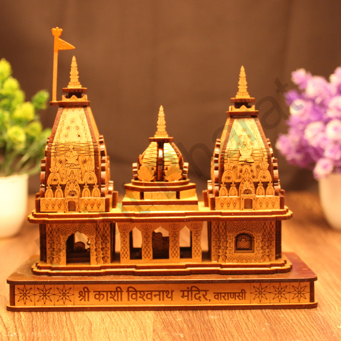 Miniature Temple Handmade,Kashi Vishwanath Temple -3D Replica, Religious Gifts, Indian Pooja Decor, Home Decor Length: 17.5 cm,Widht: 8.5 cm,Height: 17 cm