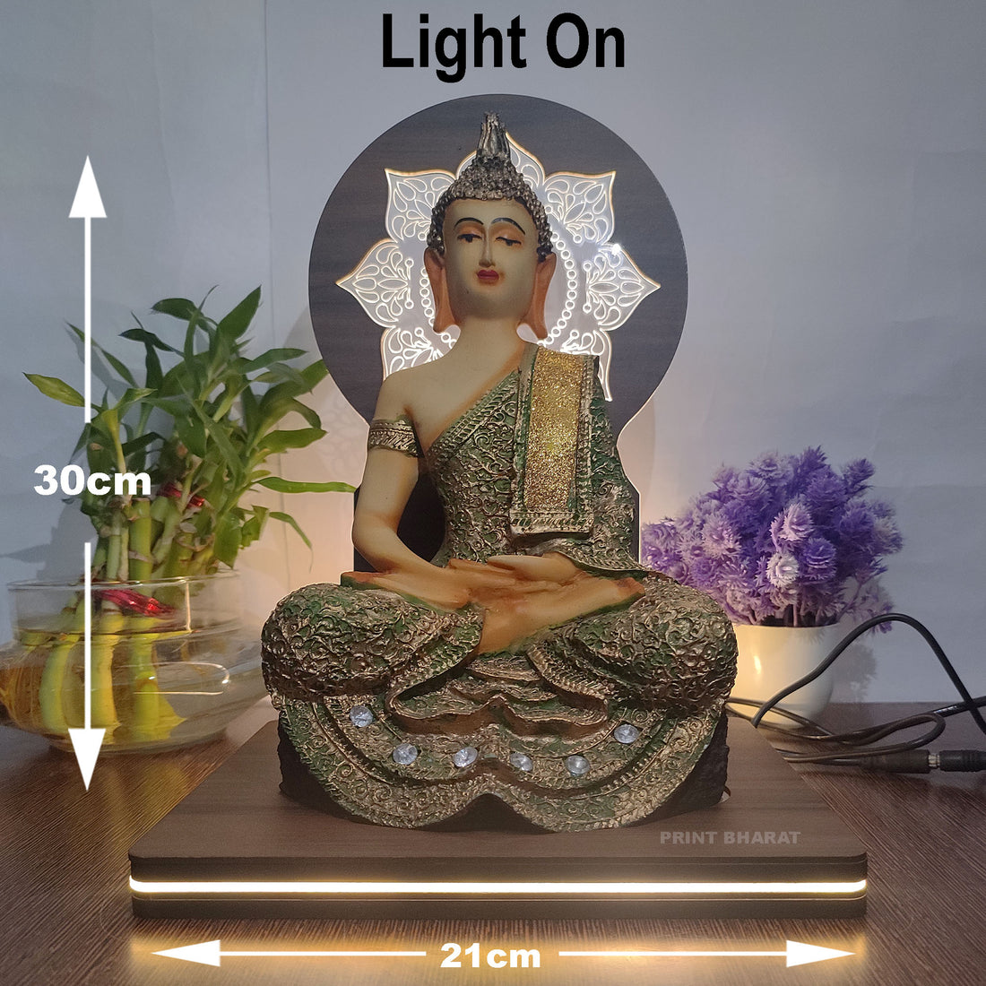 Buddha Desgion 4 Led frame size ( 30 cm* 21Cm )