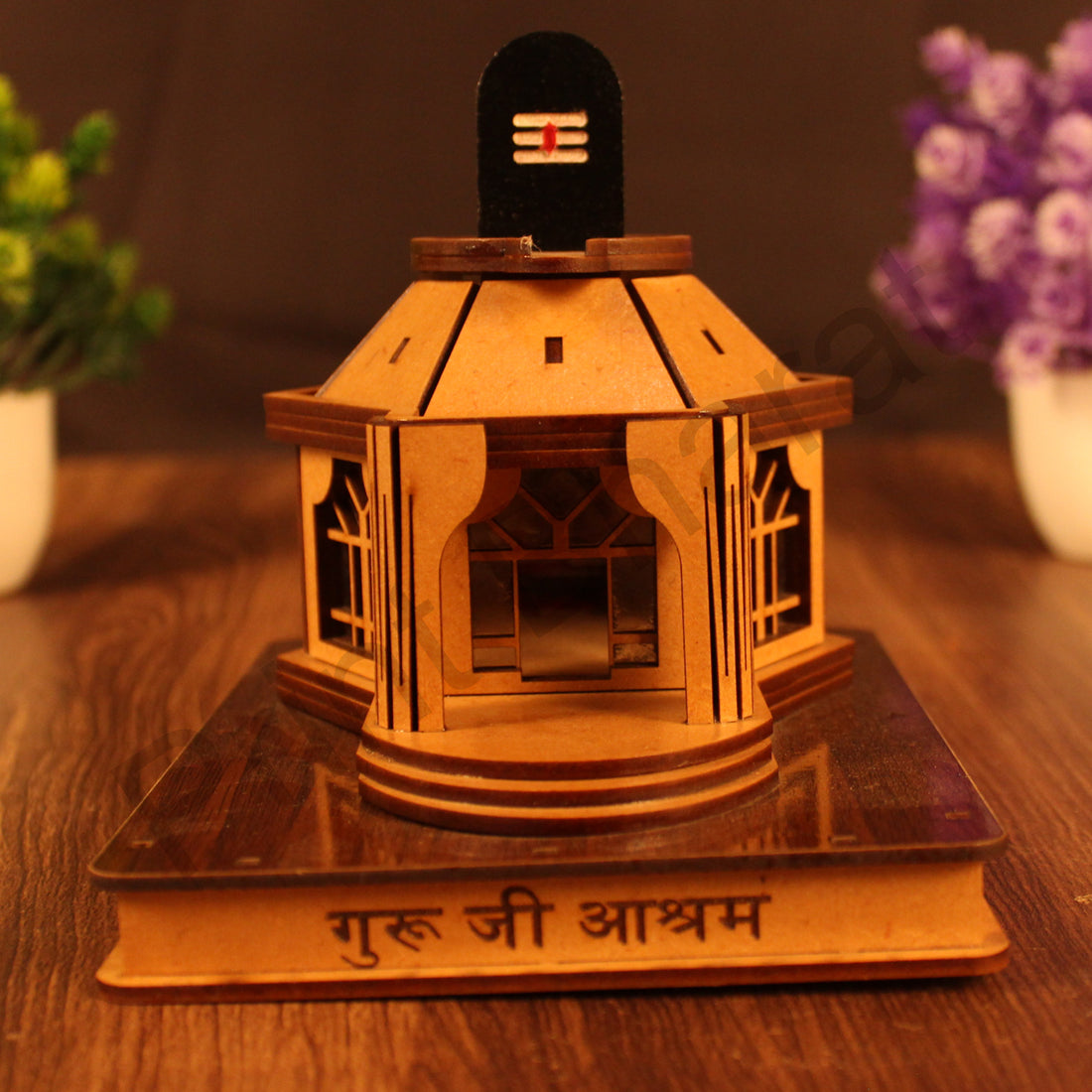 Miniature Temple Handmade,Guru Ji Ashram Temple -3D Replica, Religious Gifts, Indian Pooja Decor, Home Decor Length: 16 cm,Widht: 11.5cm,Height: 16 cm