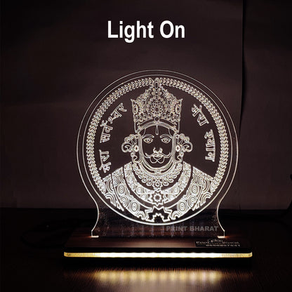 Acrylic Khatu Shyam ji (Shyam ji Face 2)Led frame size ( 12 cm* 16 Cm )