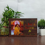 MDF Wood Art Work Led Frame Wooden Color with Laser Cut Finish (Led Jai Guru Ji 3  Frame)