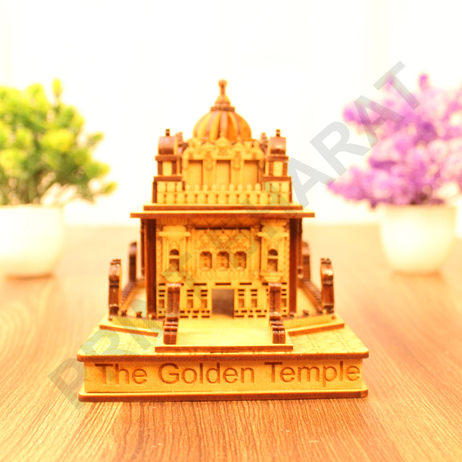 Miniature Temple Handmade, Golden Tample -3D Replica, Religious Gifts, Indian Pooja Decor, Home Decor Length: 16 cm,Widht: 10.5 cm,Height: 12 cm