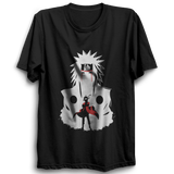 Unisex Naruto Jiraya Half Sleeve Black Cotton Tshirt