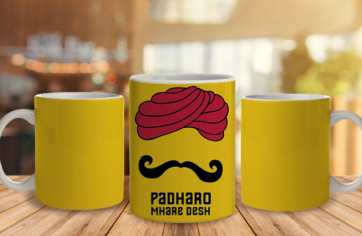 Padharo Mhare Desh Ceramic Mug, 350 Ml