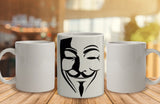 Anonymous Face Ceramic Mug, 350 Ml