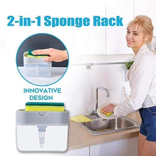 Soap Pump Plastic Dispenser 2 in 1  for Dishwasher Liquid Holder (Random Colour, Standard, 385ml)