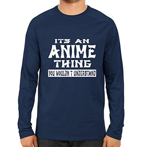 Unisex Its Anime Full Sleeve Blue Cotton Tshirts