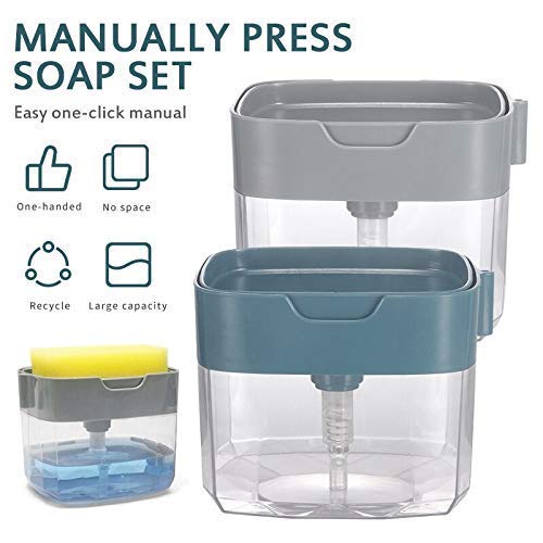 Soap Pump Plastic Dispenser 2 in 1  for Dishwasher Liquid Holder (Random Colour, Standard, 385ml)