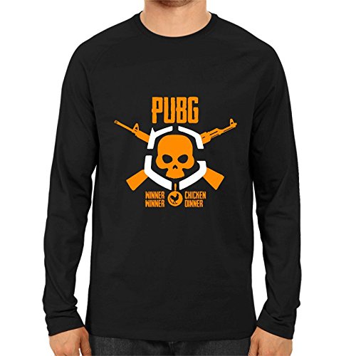 Unisex PUBG 07 Playerunknown's Battlegrounds Full Sleeve  100 % Cotton Black Tshirts