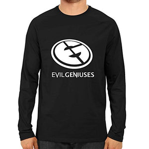Unisex Evil Genius  Full Sleeve 100 % Cotton Black Tshirts