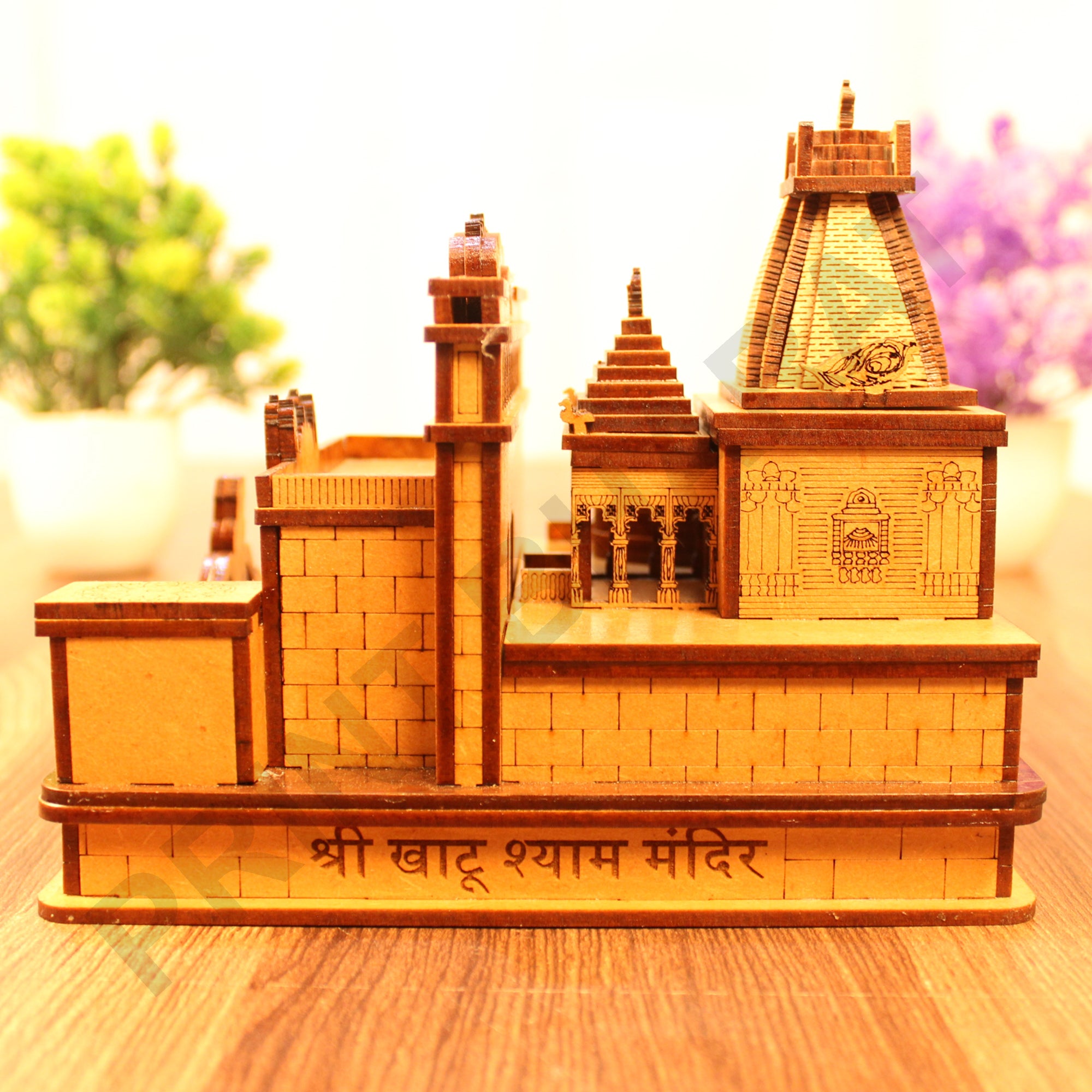 Miniature Temple Handmade, Khatu Shyam Tample -3D Replica, Religious Gifts, Indian Pooja Decor, Home Decor Length: 15 cm,Widht: 12.5 cm,Height: 13 cm