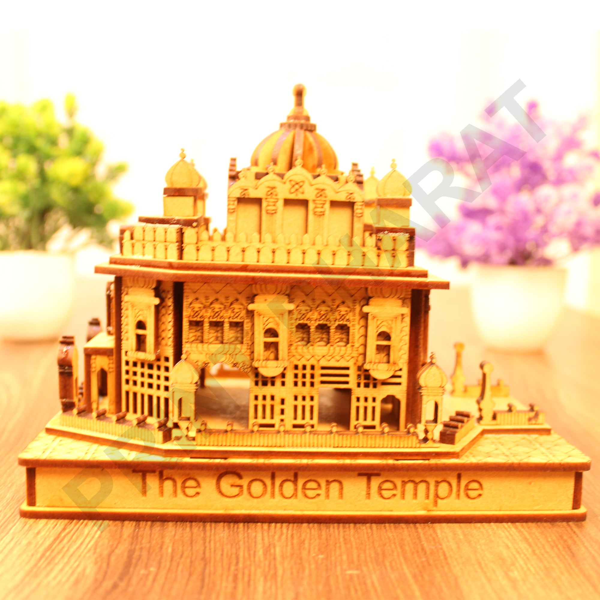 Miniature Temple Handmade, Golden Tample -3D Replica, Religious Gifts, Indian Pooja Decor, Home Decor Length: 16 cm,Widht: 10.5 cm,Height: 12 cm