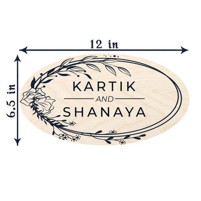 Wood Classic Oval Shape Name Plate