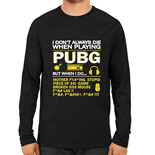 Unisex PUBG playing  Full Sleeve 100 % Cotton Black Tshirts