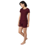 Women's Top and Shorts Set/Night Suit for Night Wear - Maroo