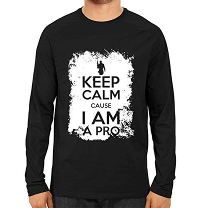 Unisex Keep Clam Pro Full Sleeve Black Cotton Tshirts