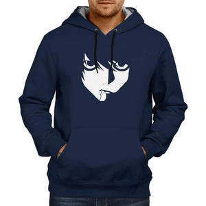 L Face Blue Hoodie | Anime Unisex Sweatshirt  Jacket 100% Cotton Hoodie
