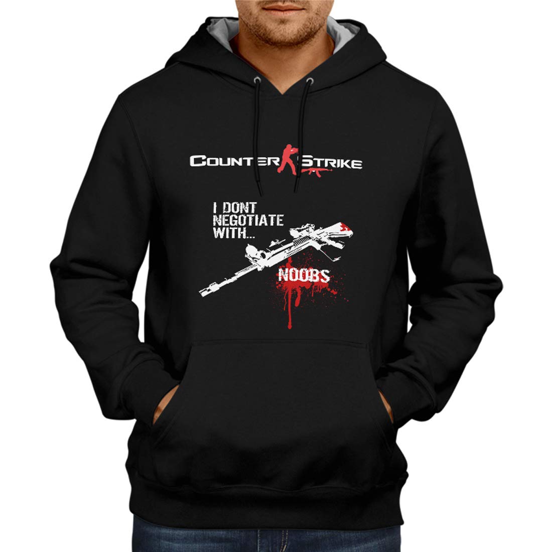 Counter Strike Kill Noob Hoodie Black Gaming Hoodie 