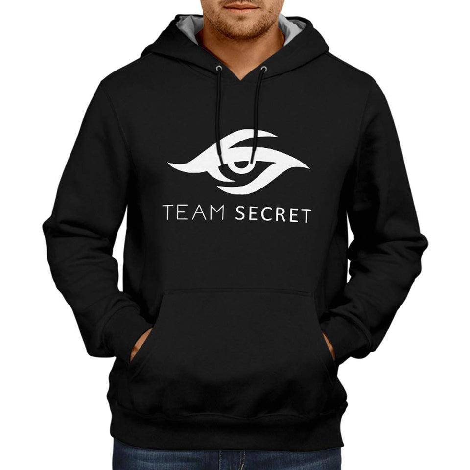 Team Secret Black Gaming Hoodie | Gameing Unisex Sweatshirt  Jacket 100% Cotton Hoodie (Black)