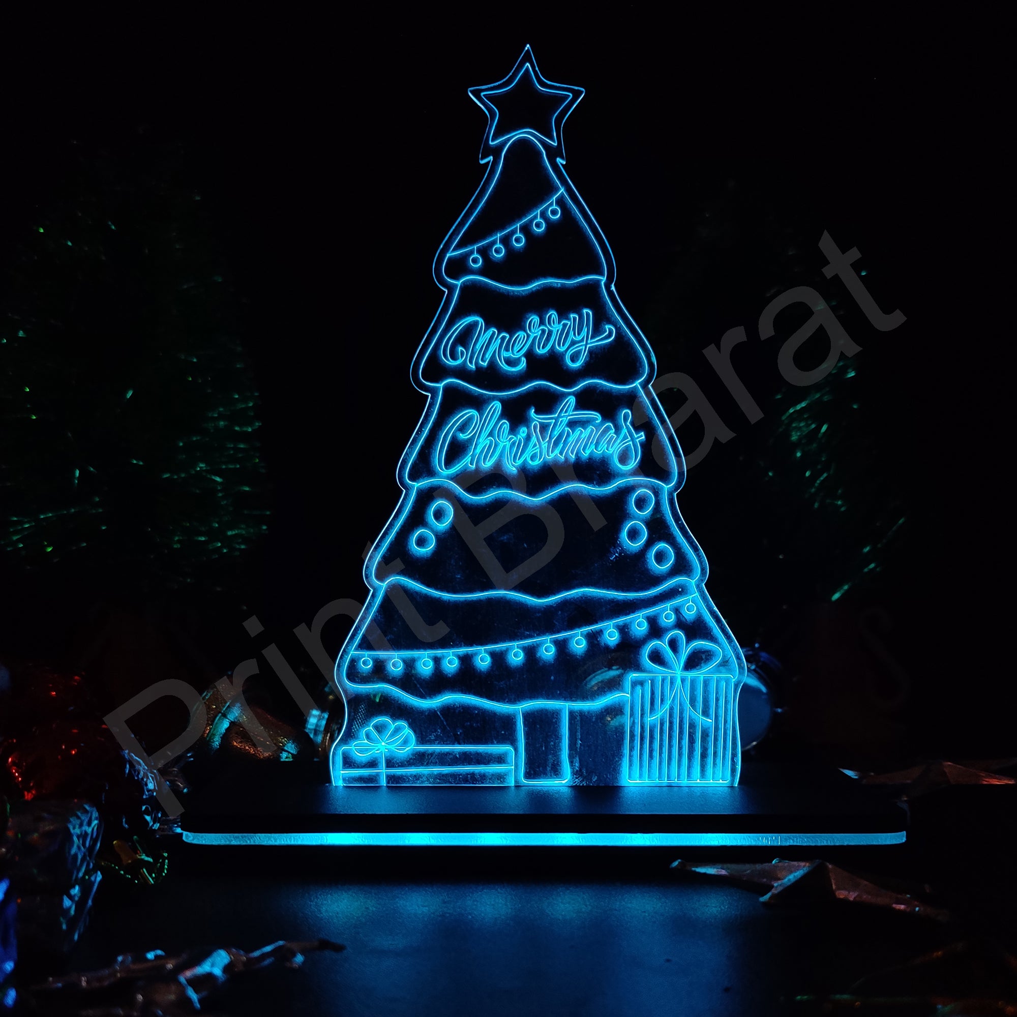 Christmas Decorations  Remote Acrylic Led Frame MultiColor Size(19cm*13cm)