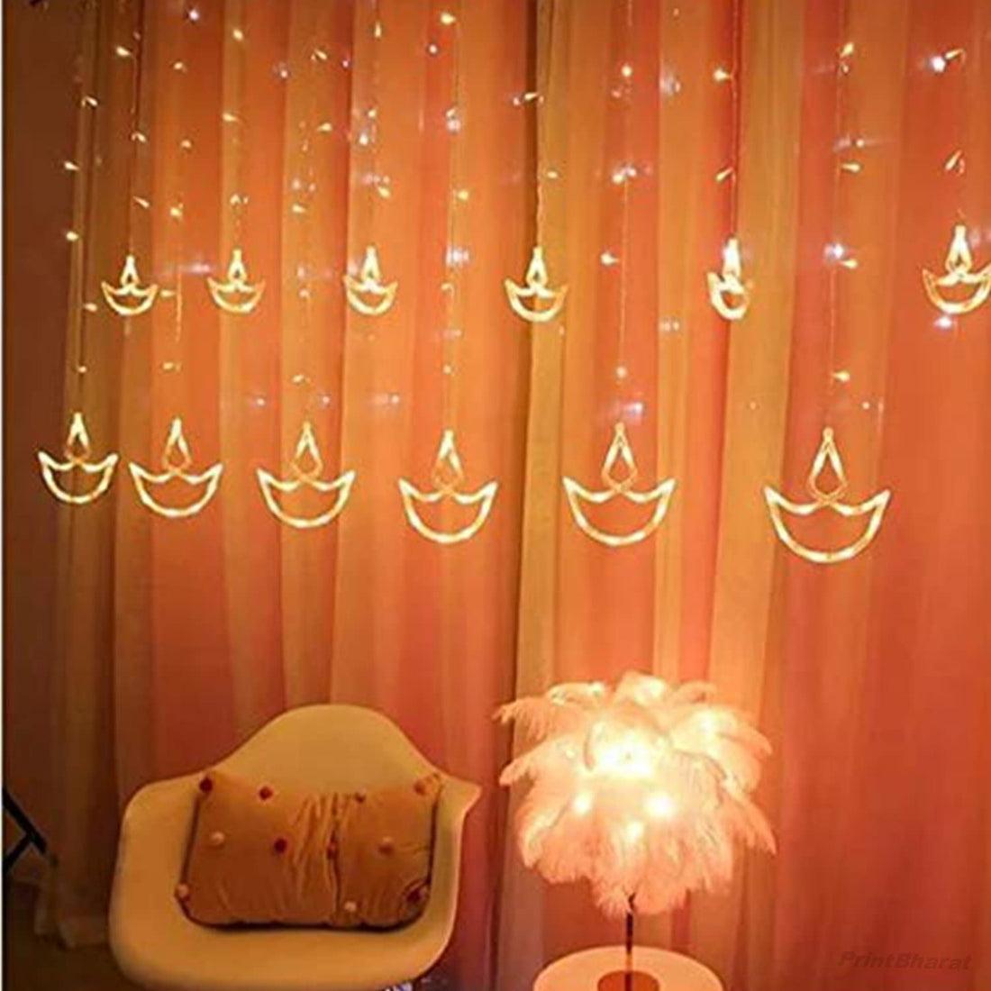 Diya Light Diwali Decoration Curtain for Decoration for Gift Christmas Decoration Valentine Decoration Home Decoration