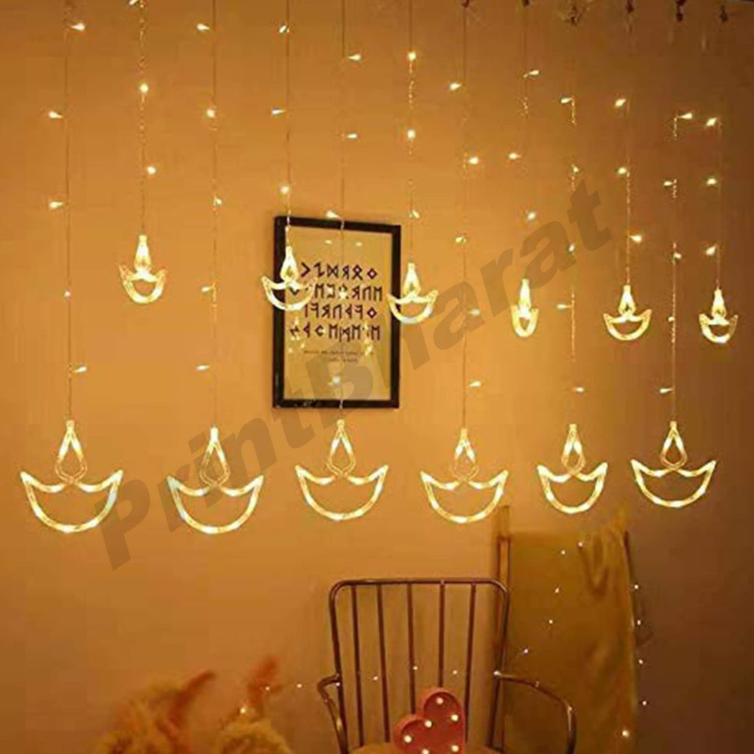 Diya Light Diwali Decoration Curtain for Decoration for Gift Christmas Decoration Valentine Decoration Home Decoration