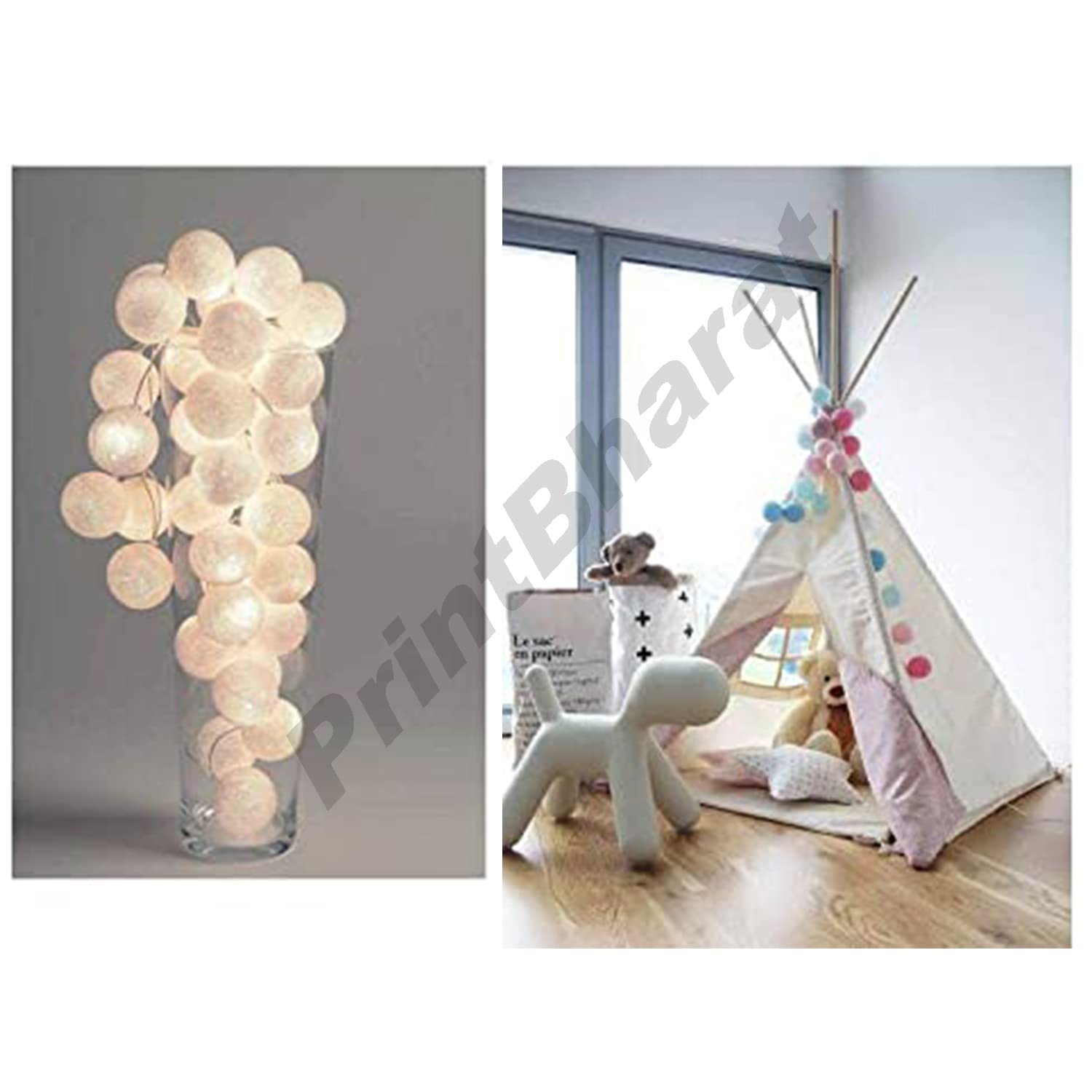 Cotton Ball Light Diwali Decoration Curtain for Decoration for Gift Christmas Decoration Valentine Decoration Home Decoration