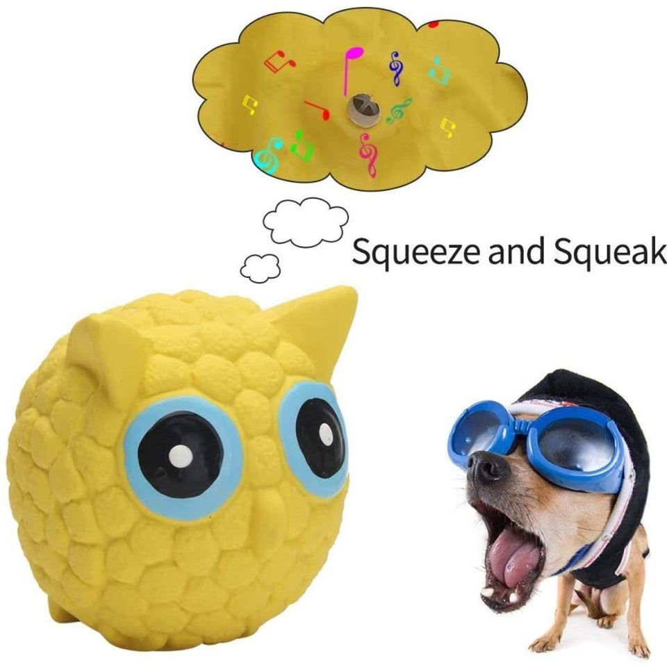 PRINT BHARAT Latex Squeaky for Dog Owl Toy