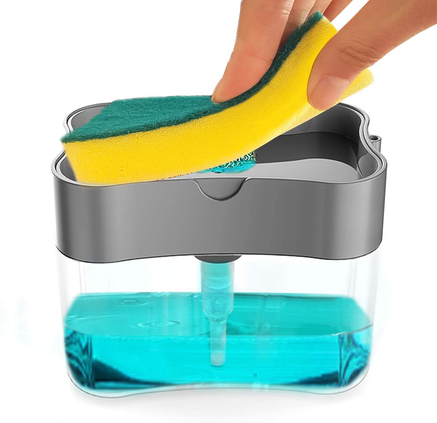 Soap Pump Plastic Dispenser 2 in 1  for Dishwasher Liquid Holder (Random Colour, Standard, 385ml)