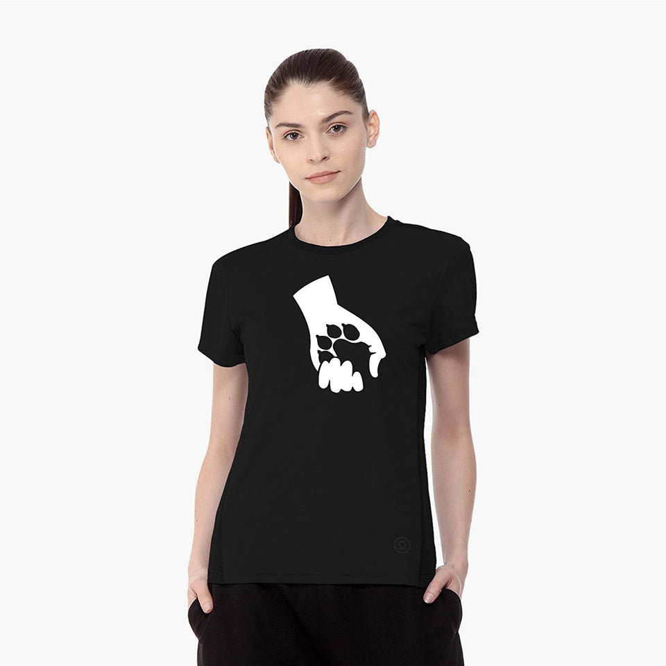 PRINT BHARAT Unisex Cat Hand Round Neck T-Shirt