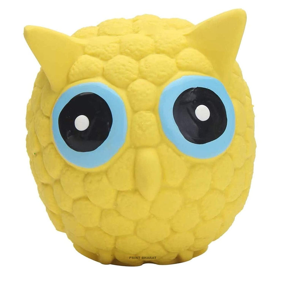 PRINT BHARAT Latex Squeaky for Dog Owl Toy