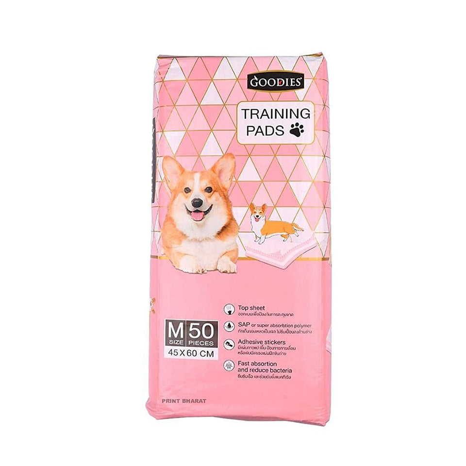 PRINT BHARAT Litter Pads for Dogs and Puppies Toilet Training Pads - Medium/50 Sheets (45 x 60cm)