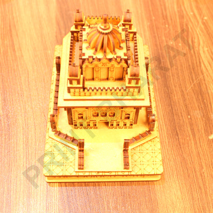 Miniature Temple Handmade, Golden Tample -3D Replica, Religious Gifts, Indian Pooja Decor, Home Decor Length: 16 cm,Widht: 10.5 cm,Height: 12 cm