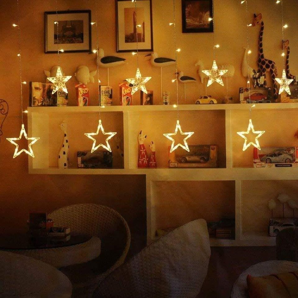 STAR SHAPE ACRYLIC LIGHT CURTAIN FOR DECORATION, YELLOW (STAR LIGHT)
